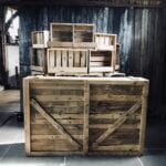 Rustic Bar (6ft) with Crated Back Bar